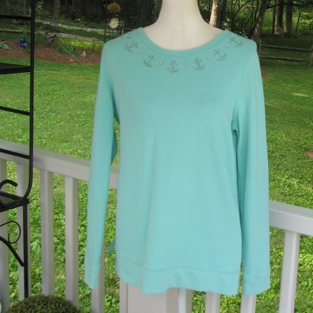 Vineyard Vines Women Embellished anchor sweatshirt top Small pullover lo…